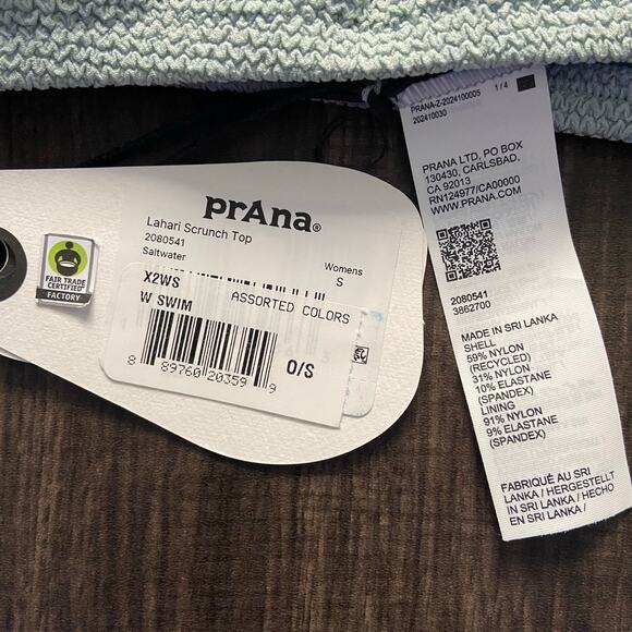 NWT PrAna Lahari Scrunch Swim Top - “Saltwater” - size S 🌊 - Picture 6 of 7